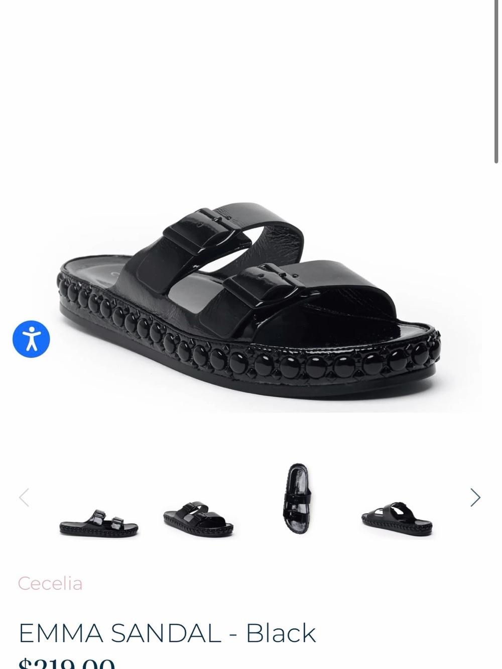 CECILIA NEW YORK Patent Emma Sandal - Black